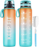 Trinkflasche 1L Sport Wasserflasche [Trinkflasche BPA Frei] Trinkflasche Mit Rutschfest Gummi Grip Geeignet Für Die Fahrrad, Outdoor, Schule, Gym