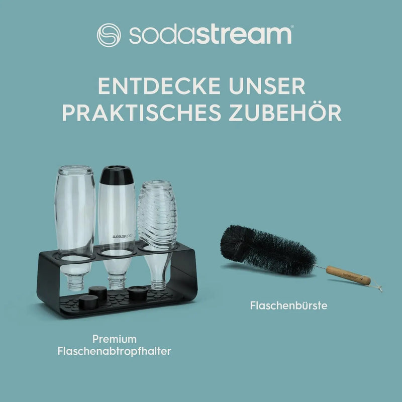 Sodastream 1L Bpa-Freie FUSE Kunststoffflasche Schwarz | Spülmaschinengeeignet | Kompatibel Mit DUO, E-DUO, Terra, Uvm. | 2Er-Pack