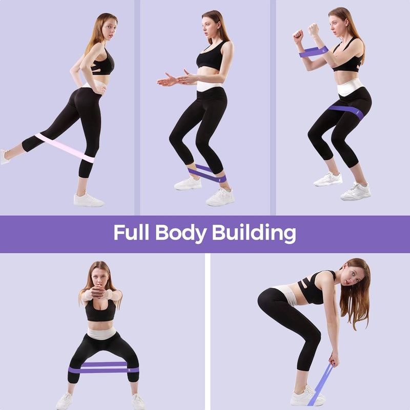 Fokky Fitnessbänder [5Er Set], 100% Naturlatex Fitnessband Mit Übungsanleitung Auf Deutsch & Tragebeutel Resistance Bands Widerstandsbänder Gymnastikband Für Muskelaufbau Pilates Yoga