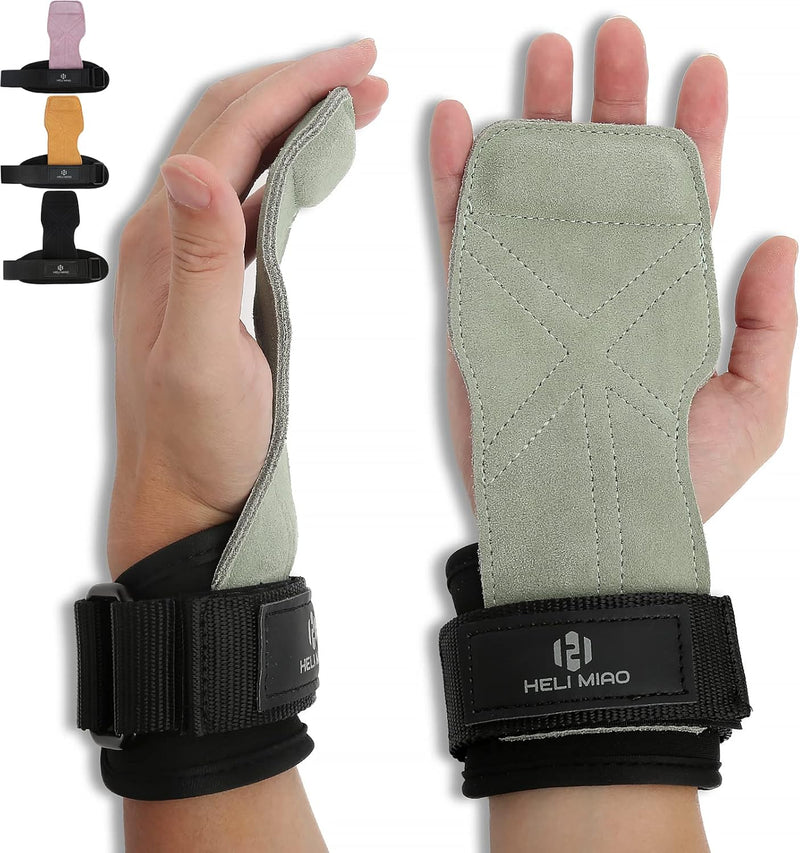 Power Zughilfen Krafttraining, Fast Grip Leder Zughilfe-Handgelenksbandage Für Bodybuilding, Fitness, Crossfit, Krafttraining, Powerlifting - Lifting Straps Für Frauen Und Männer, Schwarz