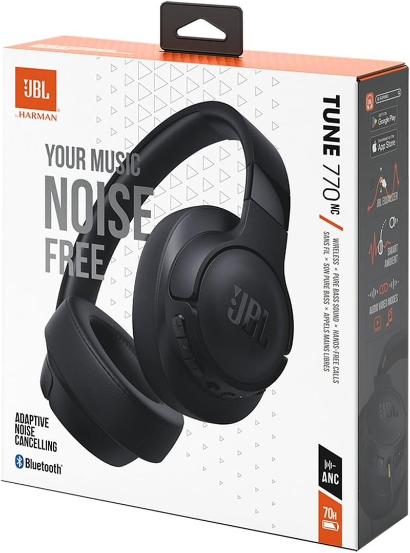 JBL Tune 770 NC – Kabellose Over-Ear-Kopfhörer Mit Adaptivem Noise-Cancelling Und Faltbarem Design – Bis Zu 70 Stunden Akkulaufzeit Mit Schnellladefunktion – Schwarz