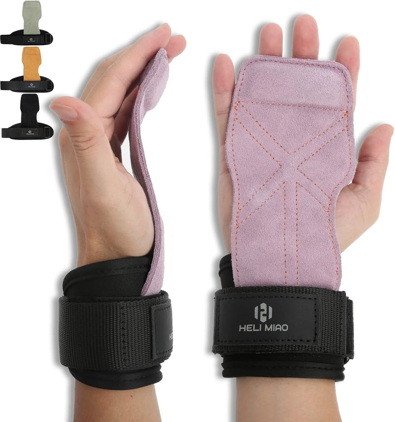 Power Zughilfen Krafttraining, Fast Grip Leder Zughilfe-Handgelenksbandage Für Bodybuilding, Fitness, Crossfit, Krafttraining, Powerlifting - Lifting Straps Für Frauen Und Männer, Schwarz