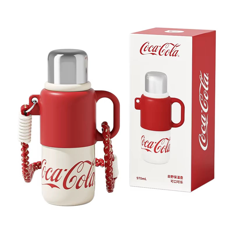 Coca-Cola Thermos Mug Large Capacity Stainless Steel Water Cup Cute High Value Portable Portable Kettle