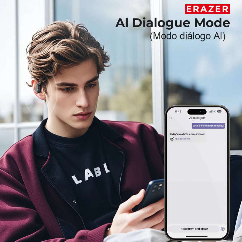 [AI Earphone]Erazer XP6 Bluetooth Earphones Sleep ASMR Headset DIY Equalizer APP AI Wireless Headphones Office Travel,16Mm Drive