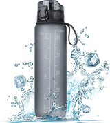 Trinkflasche 1L Sport Wasserflasche [Trinkflasche BPA Frei] Trinkflasche Mit Rutschfest Gummi Grip Geeignet Für Die Fahrrad, Outdoor, Schule, Gym