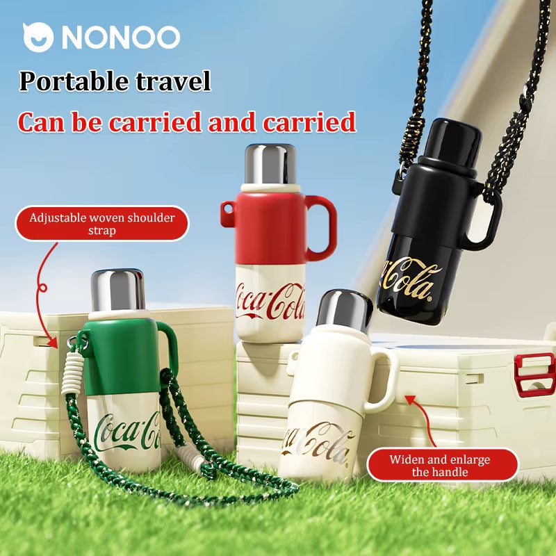 Coca-Cola Thermos Mug Large Capacity Stainless Steel Water Cup Cute High Value Portable Portable Kettle