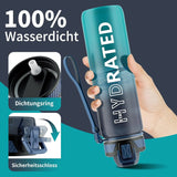 Trinkflasche, 1L Bpa-Frei Tritan Wasserflasche Mit Strohhalm, Trinkflasche Sport Auslaufsicher Mit Zeitmarkierung Und Bürste, Sportflasche Für Fitness, Schule, Yoga, Outdoor(1 Flasche)