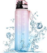 Trinkflasche 1L Sport Wasserflasche [Trinkflasche BPA Frei] Trinkflasche Mit Rutschfest Gummi Grip Geeignet Für Die Fahrrad, Outdoor, Schule, Gym