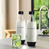 Sodastream 1L Bpa-Freie FUSE Kunststoffflasche Schwarz | Spülmaschinengeeignet | Kompatibel Mit DUO, E-DUO, Terra, Uvm. | 2Er-Pack