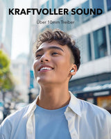Soundcore P30I by Anker Noise Cancelling Earbuds, Smarte Geräuschunterdrückung, Kraftvolle Bässe, 45H Spielzeit, 2-In-1 Case Und Handyständer, IP54, Kabellose Kopfhörer, Bluetooth 5.4, App Steuerung