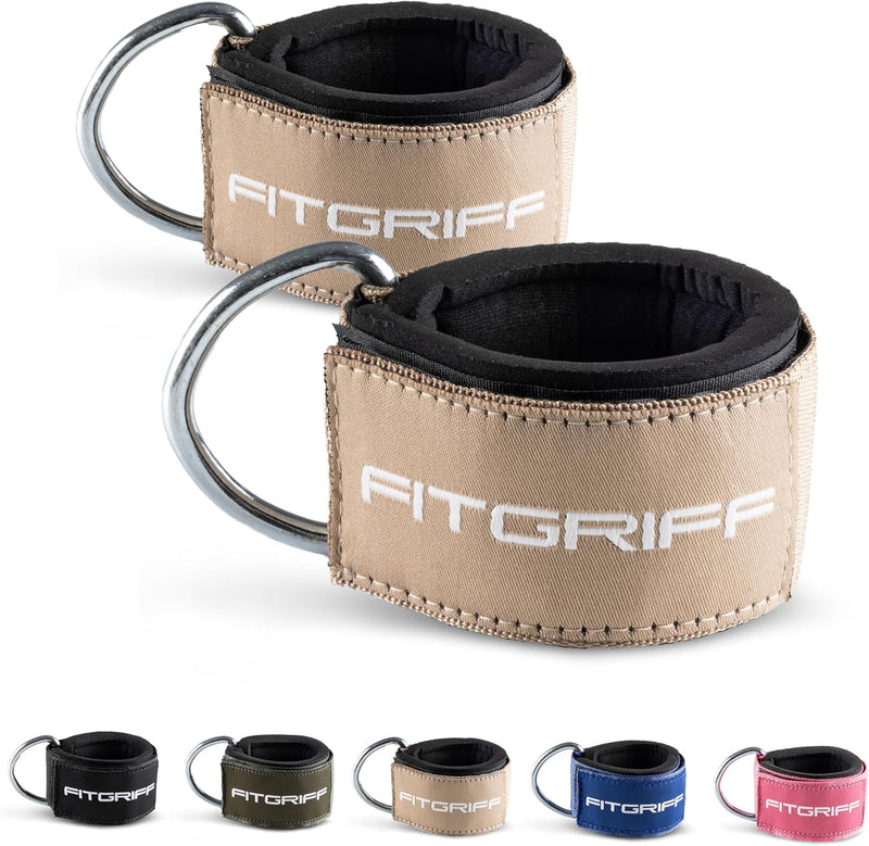 Fitgriff® Fußschlaufen V2 (Stark Gepolstert) - Für Fitness Training Am Kabelzug - Ankle Straps Fußfesseln Für Damen Und Herren