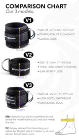 Fitgriff® Fußschlaufen V1 (Gepolstert) - Für Fitness Training Am Kabelzug - (2 Stück) Ankle Straps Für Frauen Und Männer