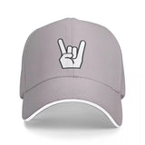 Rock Devil Horns Simple Icon Baseball Cap Anime Male Adjustable Hat Girl Men'S Streetwear for Sun Protection