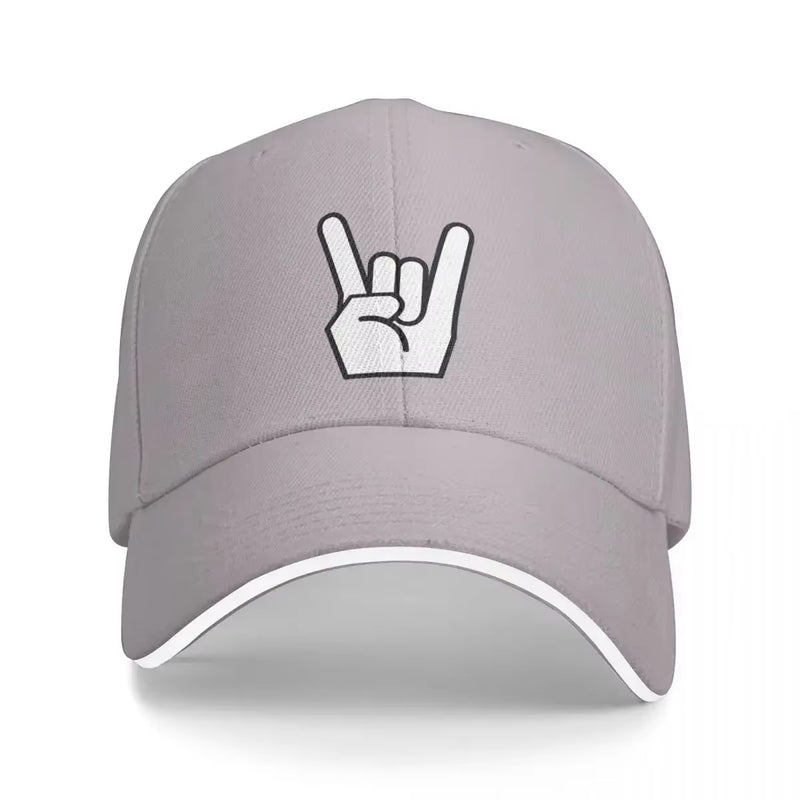 Rock Devil Horns Simple Icon Baseball Cap Anime Male Adjustable Hat Girl Men'S Streetwear for Sun Protection