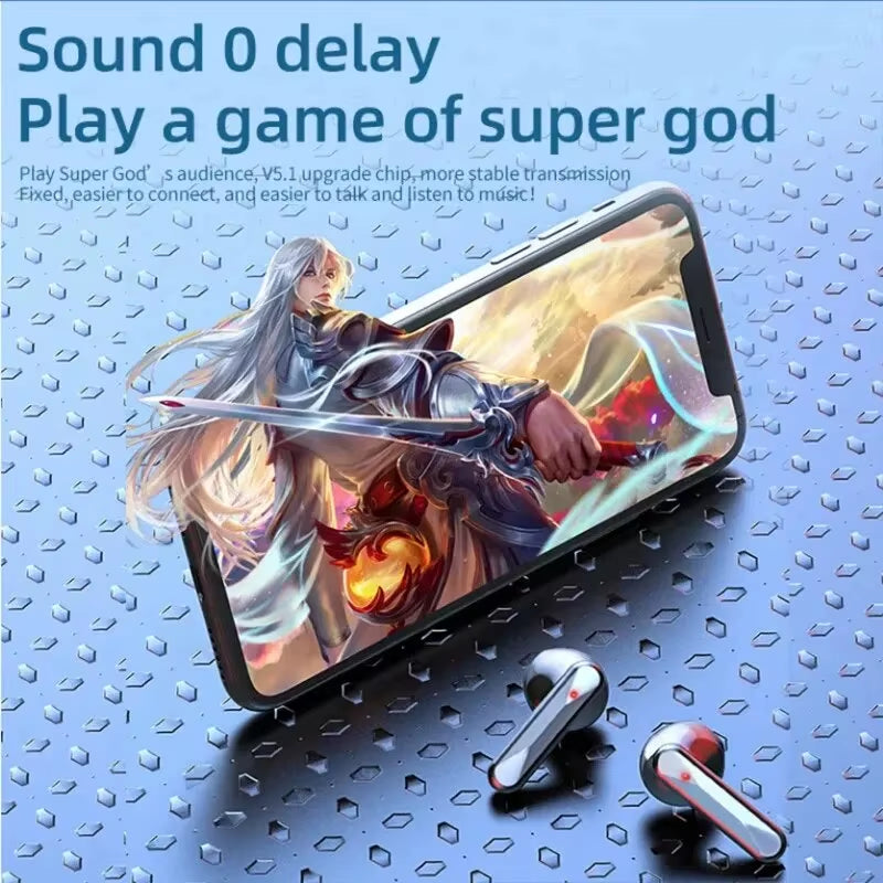 S20 Bluetooth Earphone Headphones Mirror Wireless Stereo Headset 5.3 with Digital Displaytouch Control Sports Earbuds for Gaming