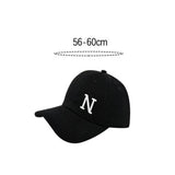 N Letter Embroidery Baseball Caps for Boy Girl Spring Summer Soft Cotton Adjustable Peaked Hats Women Outdoor Casual Sun Hat