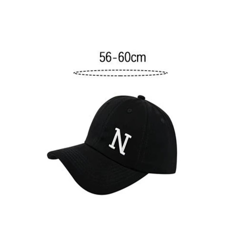 N Letter Embroidery Baseball Caps for Boy Girl Spring Summer Soft Cotton Adjustable Peaked Hats Women Outdoor Casual Sun Hat
