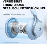 Soundcore by Anker, Space One Kabellose Over-Ear Bluetooth Kopfhörer, Aktives Noise Cancelling, 2X Stärkere Stimmunterdrückung, 40H Wiedergabe, App, Hi-Res Audio, Bluetooth 5.3 (Himmelblau)