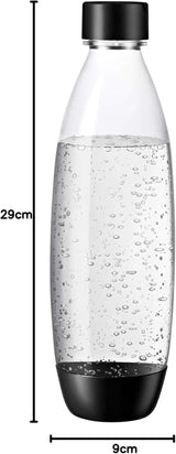 Sodastream 1L Bpa-Freie FUSE Kunststoffflasche Schwarz | Spülmaschinengeeignet | Kompatibel Mit DUO, E-DUO, Terra, Uvm. | 2Er-Pack