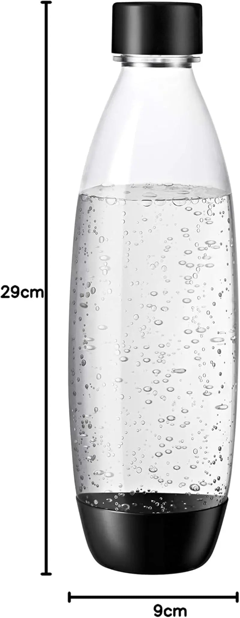 Sodastream 1L Bpa-Freie FUSE Kunststoffflasche Schwarz | Spülmaschinengeeignet | Kompatibel Mit DUO, E-DUO, Terra, Uvm. | 2Er-Pack