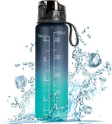 Trinkflasche 1L Sport Wasserflasche [Trinkflasche BPA Frei] Trinkflasche Mit Rutschfest Gummi Grip Geeignet Für Die Fahrrad, Outdoor, Schule, Gym