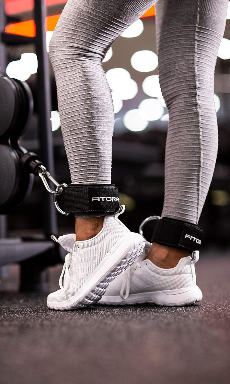 Fitgriff® Fußschlaufen V2 (Stark Gepolstert) - Für Fitness Training Am Kabelzug - Ankle Straps Fußfesseln Für Damen Und Herren