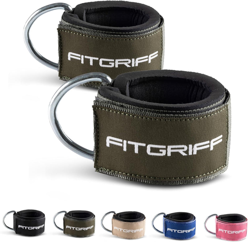 Fitgriff® Fußschlaufen V2 (Stark Gepolstert) - Für Fitness Training Am Kabelzug - Ankle Straps Fußfesseln Für Damen Und Herren