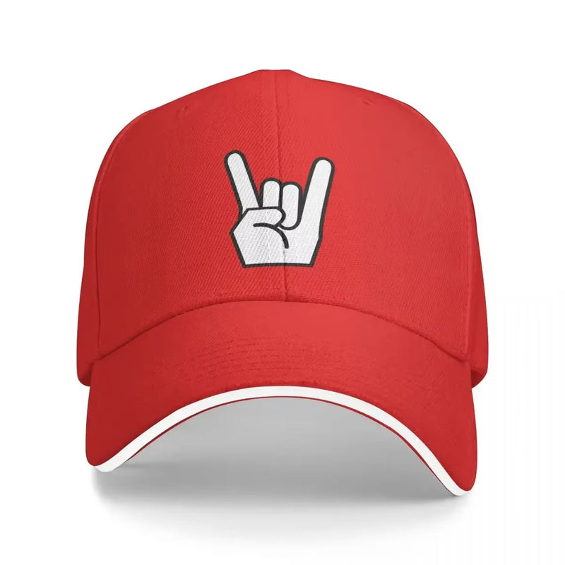 Rock Devil Horns Simple Icon Baseball Cap Anime Male Adjustable Hat Girl Men'S Streetwear for Sun Protection