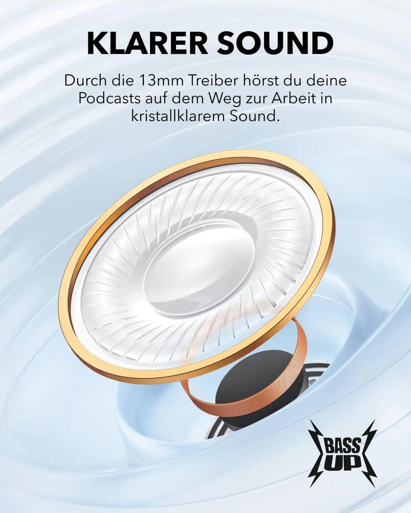 Soundcore K20I Von Anker, Semi-In-Ear Earbuds, Bluetooth Wireless, 36H Spielzeit, Schnell-Laden, Klarer Sound, Komfortable Passform, ENC 2-Mikrofone, Anpassbarer EQ, IPX5, Bluetooth 5.3, App-Steuerung