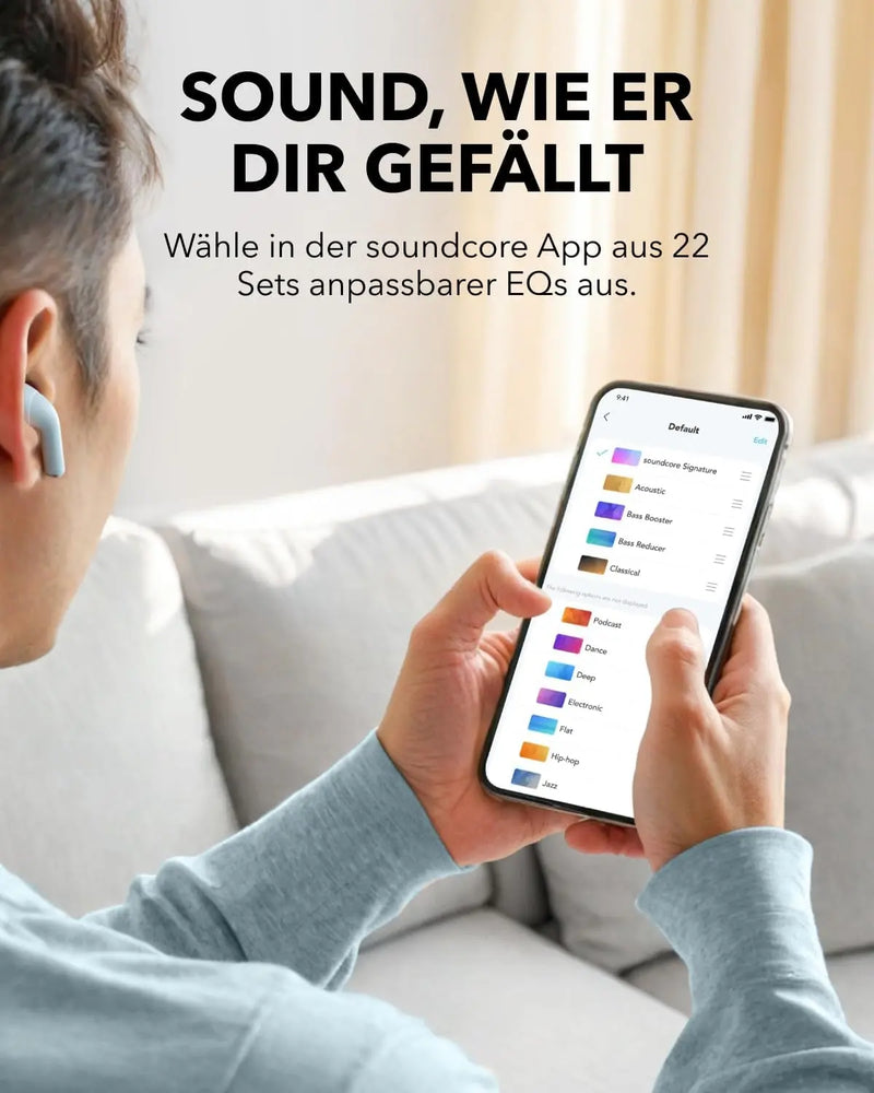 Soundcore K20I Von Anker, Semi-In-Ear Earbuds, Bluetooth Wireless, 36H Spielzeit, Schnell-Laden, Klarer Sound, Komfortable Passform, ENC 2-Mikrofone, Anpassbarer EQ, IPX5, Bluetooth 5.3, App-Steuerung