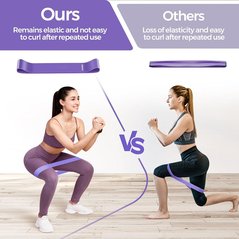 Fokky Fitnessbänder [5Er Set], 100% Naturlatex Fitnessband Mit Übungsanleitung Auf Deutsch & Tragebeutel Resistance Bands Widerstandsbänder Gymnastikband Für Muskelaufbau Pilates Yoga