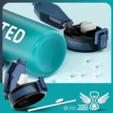 Trinkflasche, 1L Bpa-Frei Tritan Wasserflasche Mit Strohhalm, Trinkflasche Sport Auslaufsicher Mit Zeitmarkierung Und Bürste, Sportflasche Für Fitness, Schule, Yoga, Outdoor(1 Flasche)