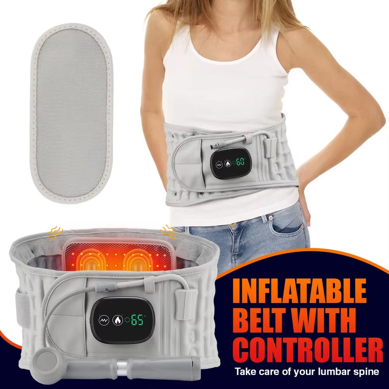 Inflatable Waist Massager, Heated Vibration Massage, Airbag Support, Back Brace Belt, Lumbar Protect,Back Muscle Relax