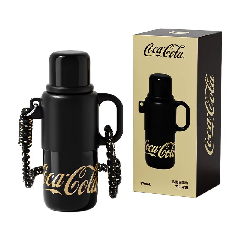 Coca-Cola Thermos Mug Large Capacity Stainless Steel Water Cup Cute High Value Portable Portable Kettle