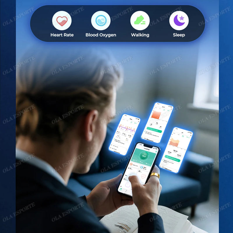 R09 Smart Ring mit Gesundheitsüberwachung – Herzfrequenz, Blutsauerstoff, Temperatur, 5ATM Wasserdicht