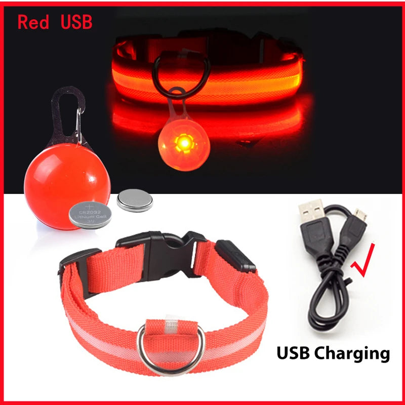 LED Hundehalsband USB Aufladbar - Leuchtend für Nachtsicherheit