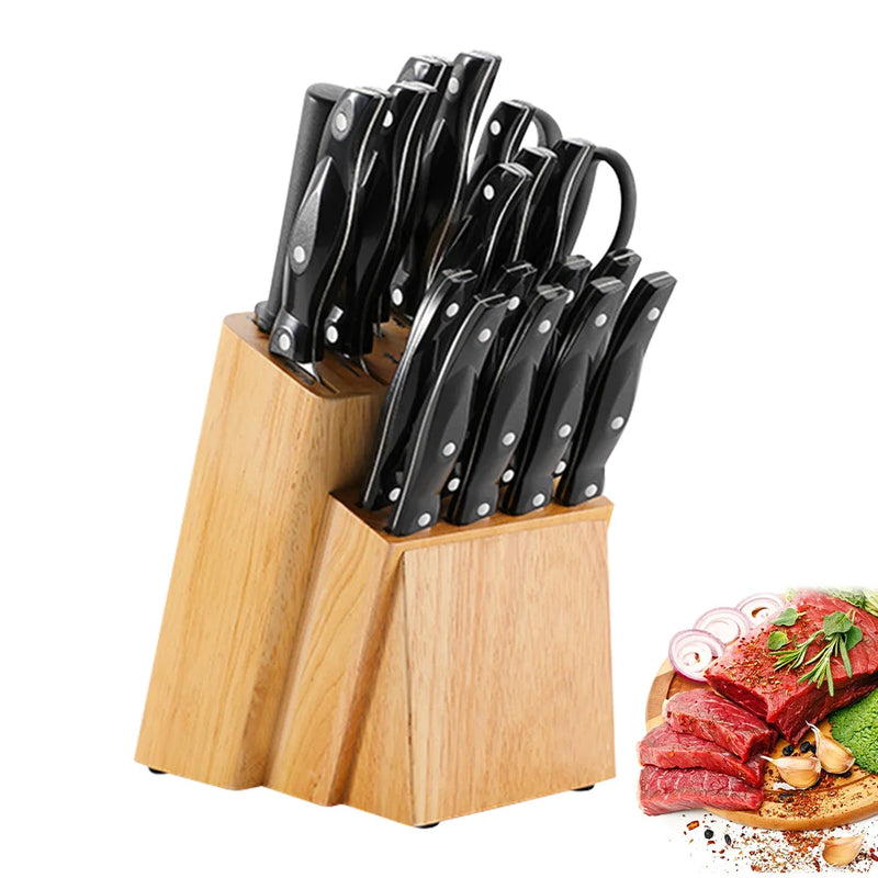 Küchenmesser Set 19-teilig mit Holzblock