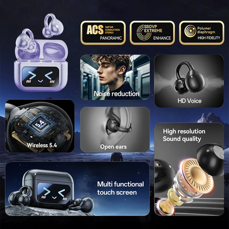 AI Übersetzer Bluetooth Kopfhörer – 144 Sprachen, Touchscreen, HiFi Audio Earbuds