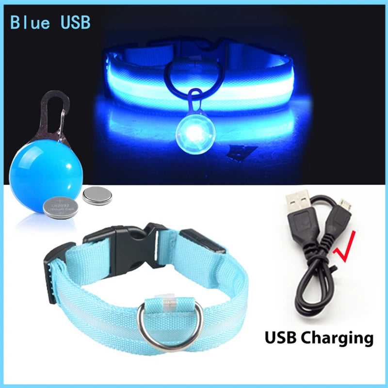 LED Hundehalsband USB Aufladbar - Leuchtend für Nachtsicherheit