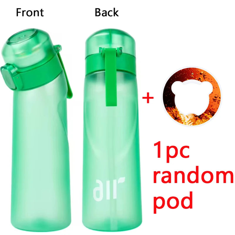 Luft Wasser Flasche Mit 1pc Zufällig Geschmack Pod Sport Mode Stroh Kunststoff Tasse Auslaufsicher für Outdoor sport Fitness Homestro