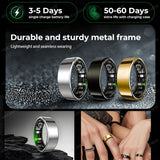 R09 Smart Ring mit Gesundheitsüberwachung – Herzfrequenz, Blutsauerstoff, Temperatur, 5ATM Wasserdicht