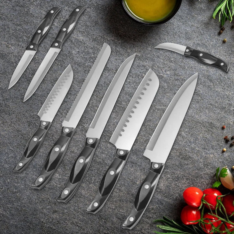 Küchenmesser Set 19-teilig mit Holzblock