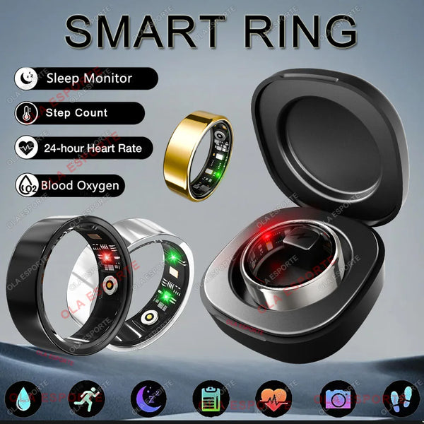 R09 Smart Ring mit Gesundheitsüberwachung – Herzfrequenz, Blutsauerstoff, Temperatur, 5ATM Wasserdicht
