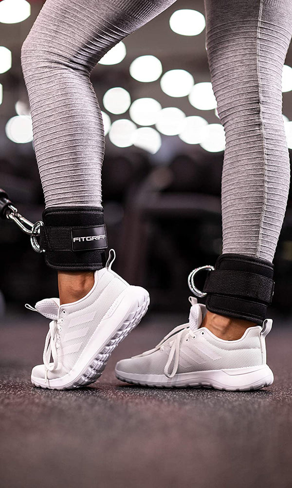 Fitgriff® Fußschlaufen V1 (Gepolstert) - Für Fitness Training Am Kabelzug - (2 Stück) Ankle Straps Für Frauen Und Männer