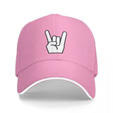 Rock Devil Horns Simple Icon Baseball Cap Anime Male Adjustable Hat Girl Men'S Streetwear for Sun Protection