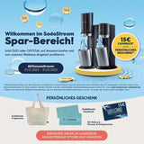 Sodastream Wassersprudler CRYSTAL 3.0 Mit Quick-Connect Co2-Zylinder| Inkl. 2X 0,8L CRYSTAL Glasflasche | Farbe: Titan