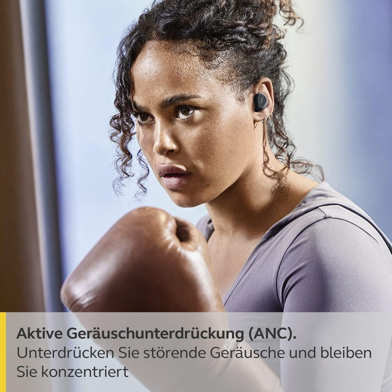 Jabra Elite 4 Active in Ear Bluetooth Earbuds - True Wireless Kopfhörer Mit Sicherem Sitz, 4 Eingebauten Mikrofonen, Aktiver Geräuschunterdrückung Und Anpassbarer Hearthrough Funktion - Schwarz