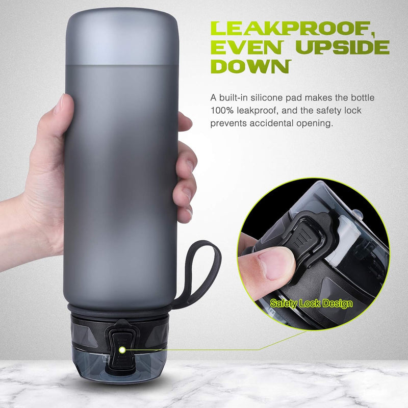 Trinkflasche 1L Sport Wasserflasche [Trinkflasche BPA Frei] Trinkflasche Mit Rutschfest Gummi Grip Geeignet Für Die Fahrrad, Outdoor, Schule, Gym