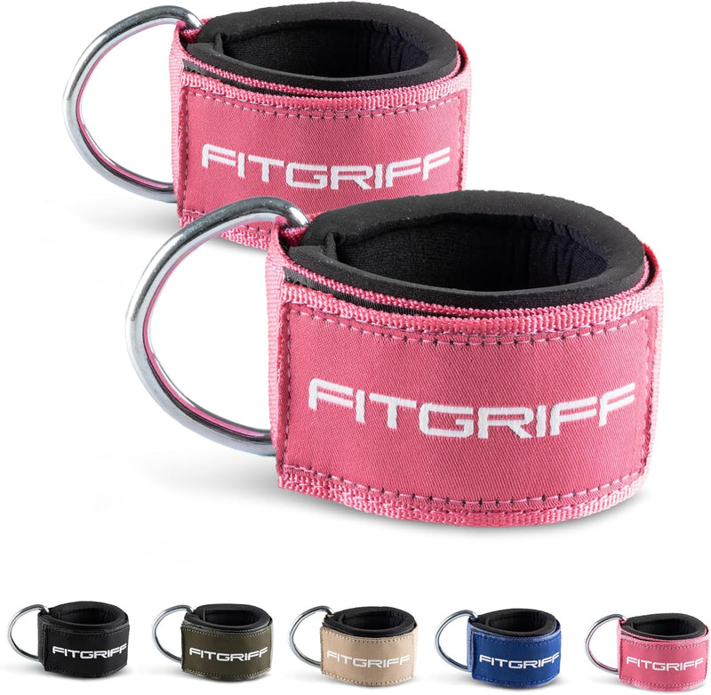 Fitgriff® Fußschlaufen V2 (Stark Gepolstert) - Für Fitness Training Am Kabelzug - Ankle Straps Fußfesseln Für Damen Und Herren