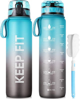 Trinkflasche 1L Sport Wasserflasche [Trinkflasche BPA Frei] Trinkflasche Mit Rutschfest Gummi Grip Geeignet Für Die Fahrrad, Outdoor, Schule, Gym